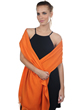 Cashmere & Silk ladies shawls platine orange popsicle 201 cm x 71 cm